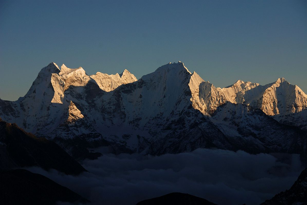 Gokyo Ri 04-8 Kangtega, Thamserku, Kusum Kanguru At Sunset From Gokyo Ri